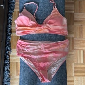 Cupshe XL Pink High Waisted Bikini